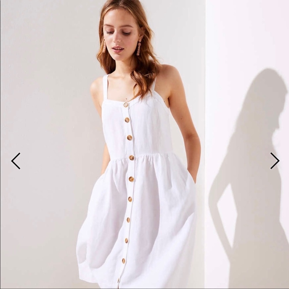 LOFT Linen Button Dress